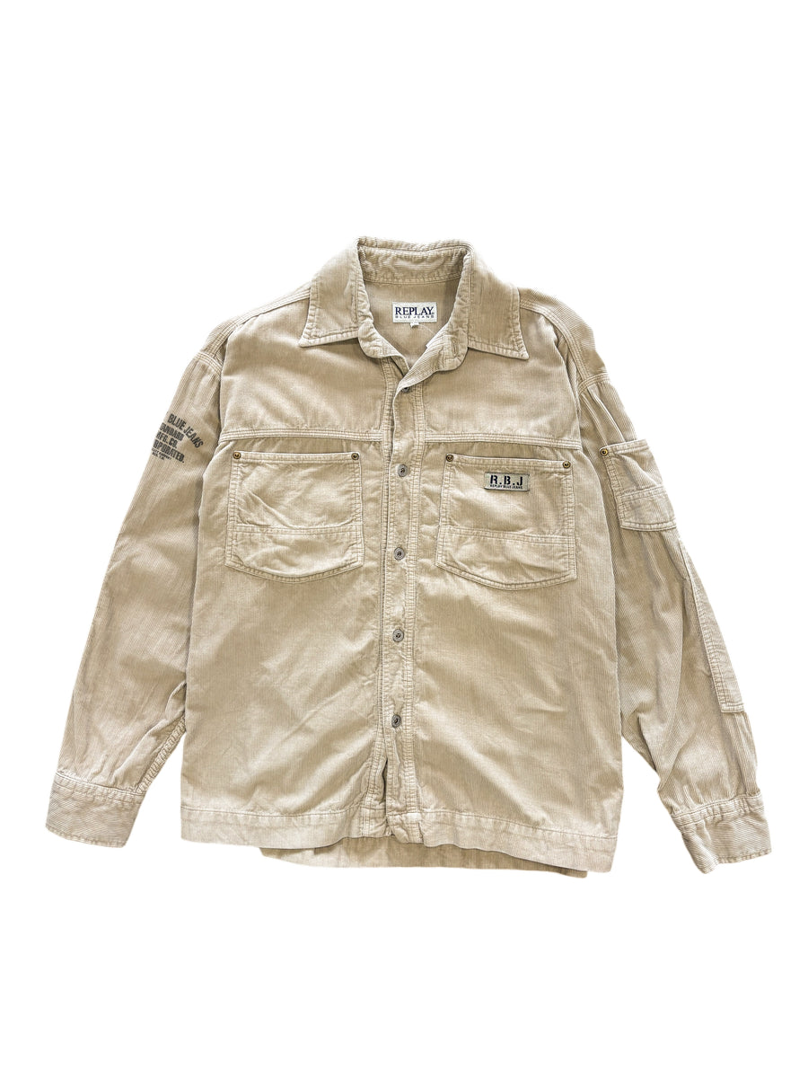 Vintage Kordhemd Beige L