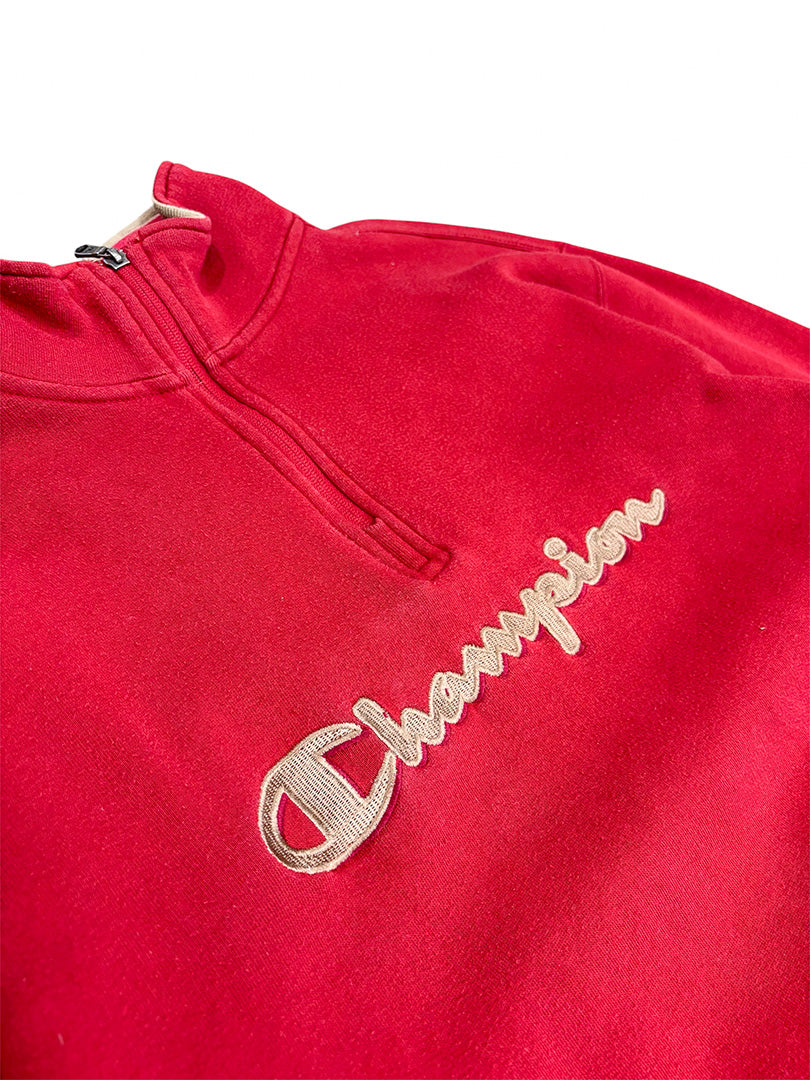 Vintage Champion Halfzip Rot XL