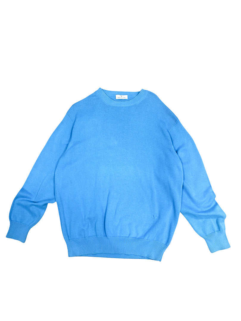 Vintage Designer Strick Blau L